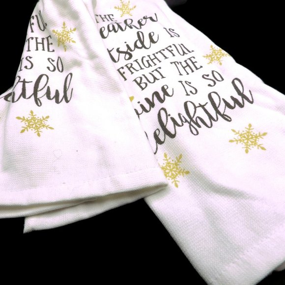 Casaba Christmas WinterTheme Dish Towel/ Wine Theme/Party - Picture 2 of 3